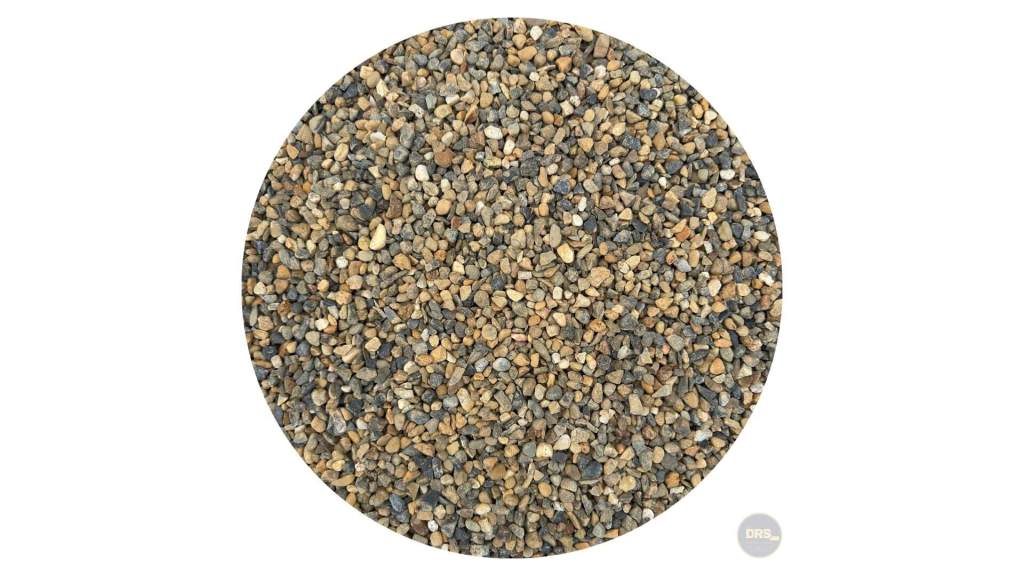 Close-up view of Meadows Pea Gravel showcasing smooth and rounded texture for landscaping and pathways.